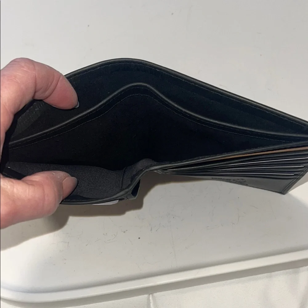 NWT- Black wallet w/Smooth Leather Finish RFID